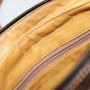 CELINE Macadam Canvas Shoulder Bag PVC Leather Brown Gold Auth 153388-11