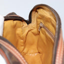 CELINE Macadam Canvas Shoulder Bag PVC Leather Brown Gold Auth 153388-19