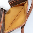 CELINE Macadam Canvas Shoulder Bag PVC Leather Brown Gold Auth 153388-22