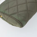 PRADA Chain Shoulder Bag Nylon Khaki Gold Auth 153389-16