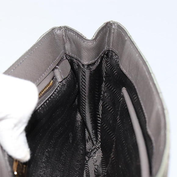 PRADA Chain Shoulder Bag Nylon Khaki Gold Auth 153389