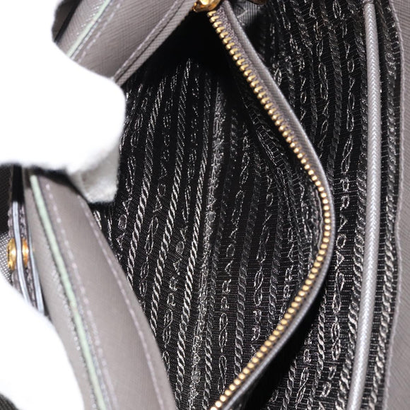 PRADA Chain Shoulder Bag Nylon Khaki Gold Auth 153389