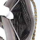PRADA Chain Shoulder Bag Nylon Khaki Gold Auth 153389-23