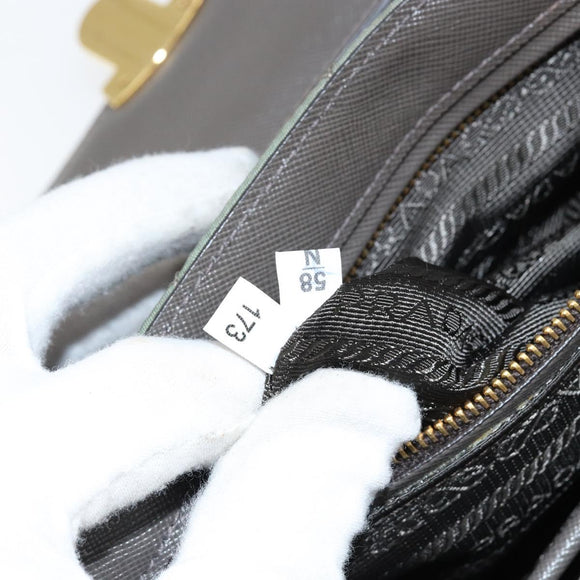 PRADA Chain Shoulder Bag Nylon Khaki Gold Auth 153389