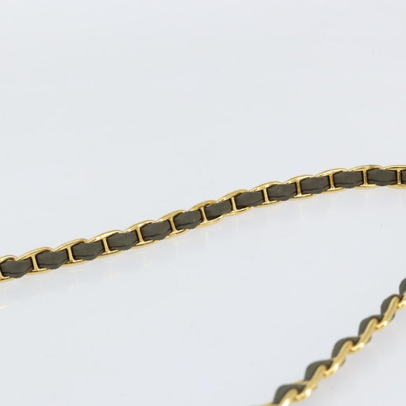 PRADA Chain Shoulder Bag Nylon Khaki Gold Auth 153389