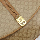 CELINE Macadam Canvas Shoulder Bag PVC Leather Beige Gold Auth 153390-17