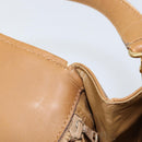 CELINE Macadam Canvas Shoulder Bag PVC Leather Beige Gold Auth 153390-10