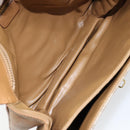 CELINE Macadam Canvas Shoulder Bag PVC Leather Beige Gold Auth 153390-11