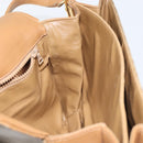 CELINE Macadam Canvas Shoulder Bag PVC Leather Beige Gold Auth 153390-20