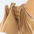 CELINE Macadam Canvas Shoulder Bag PVC Leather Beige Gold Auth 153390-21