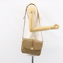 CELINE Macadam Canvas Shoulder Bag PVC Leather Beige Gold Auth 153390-24