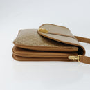 CELINE Macadam Canvas Shoulder Bag PVC Leather Beige Gold Auth 153390-3
