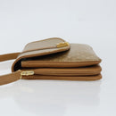 CELINE Macadam Canvas Shoulder Bag PVC Leather Beige Gold Auth 153390-4