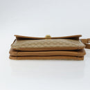 CELINE Macadam Canvas Shoulder Bag PVC Leather Beige Gold Auth 153390-5