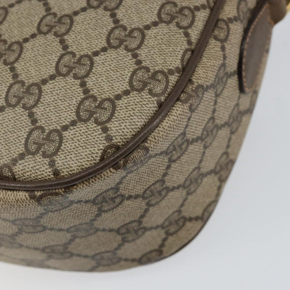 GUCCI GG Supreme Web Sherry Line Bag PVC Beige Gold 89 02 032 Auth 153392