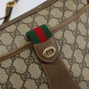 GUCCI GG Supreme Web Sherry Line Bag PVC Beige Gold 89 02 032 Auth 153392-18