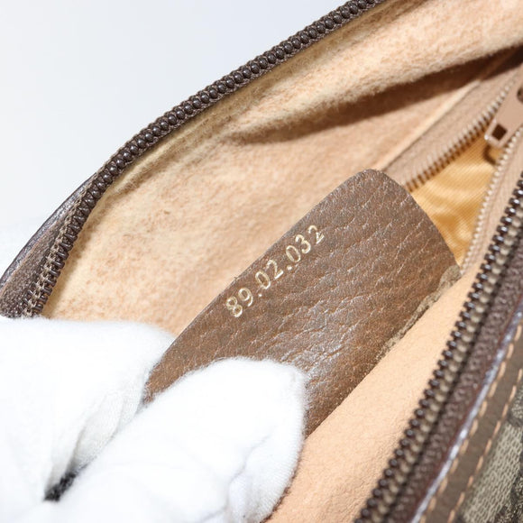 GUCCI GG Supreme Web Sherry Line Bag PVC Beige Gold 89 02 032 Auth 153392