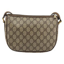 GUCCI GG Supreme Web Sherry Line Bag PVC Beige Gold 89 02 032 Auth 153392-2