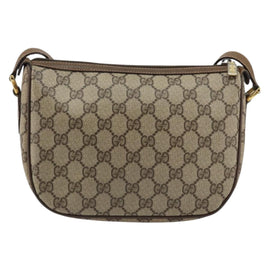 GUCCI GG Supreme Web Sherry Line Bag PVC Beige Gold 89 02 032 Auth 153392 - 0