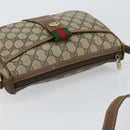 GUCCI GG Supreme Web Sherry Line Bag PVC Beige Gold 89 02 032 Auth 153392-6