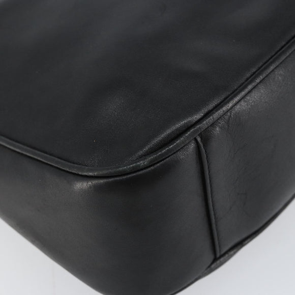 GUCCI Bamboo Shoulder Bag Leather 2way Black Gold 001 2123 1638 Auth 153394