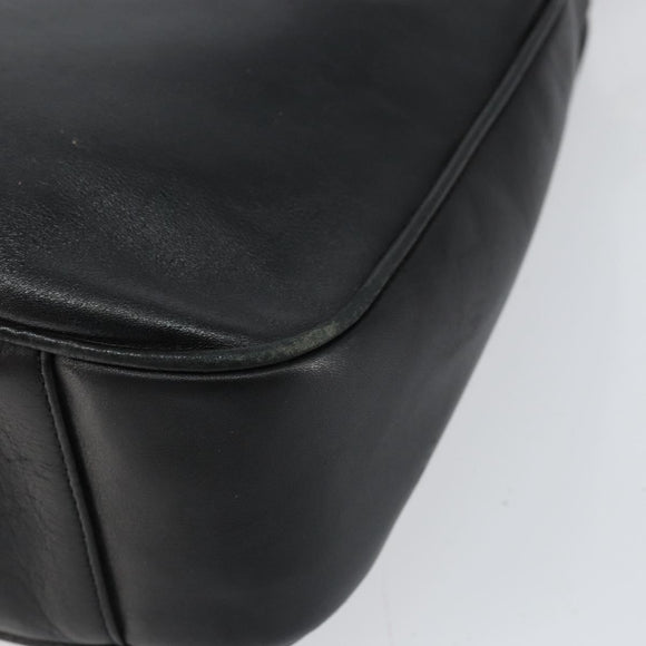 GUCCI Bamboo Shoulder Bag Leather 2way Black Gold 001 2123 1638 Auth 153394