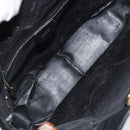 GUCCI Bamboo Shoulder Bag Leather 2way Black Gold 001 2123 1638 Auth 153394-17