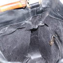 GUCCI Bamboo Shoulder Bag Leather 2way Black Gold 001 2123 1638 Auth 153394-19