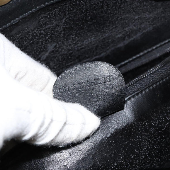 GUCCI Bamboo Shoulder Bag Leather 2way Black Gold 001 2123 1638 Auth 153394