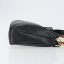 GUCCI Bamboo Shoulder Bag Leather 2way Black Gold 001 2123 1638 Auth 153394-4
