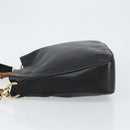 GUCCI Bamboo Shoulder Bag Leather 2way Black Gold 001 2123 1638 Auth 153394-5