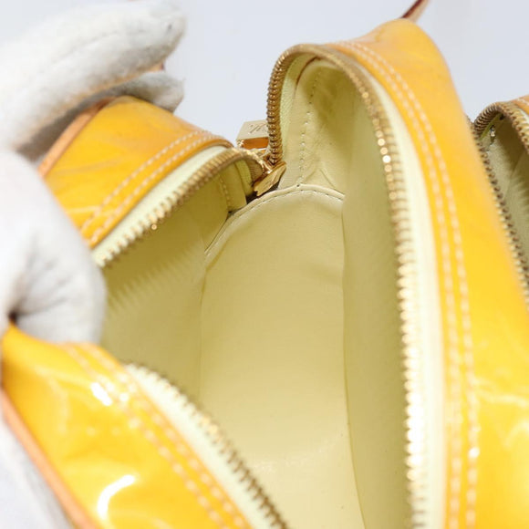 LOUIS VUITTON Monogram Vernis Wooster Bag Lime Yellow M91075 LV Auth 153396