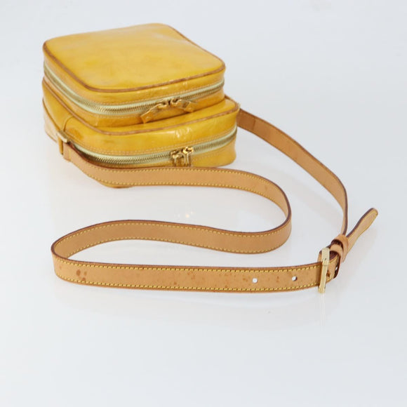 LOUIS VUITTON Monogram Vernis Wooster Bag Lime Yellow M91075 LV Auth 153396