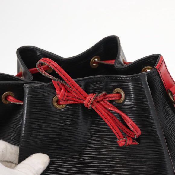 LOUIS VUITTON Epi Noe Shoulder Bag Bicolor Black Red M44017 LV Auth 153398