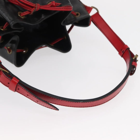LOUIS VUITTON Epi Noe Shoulder Bag Bicolor Black Red M44017 LV Auth 153398