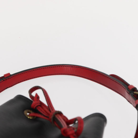 LOUIS VUITTON Epi Noe Shoulder Bag Bicolor Black Red M44017 LV Auth 153398