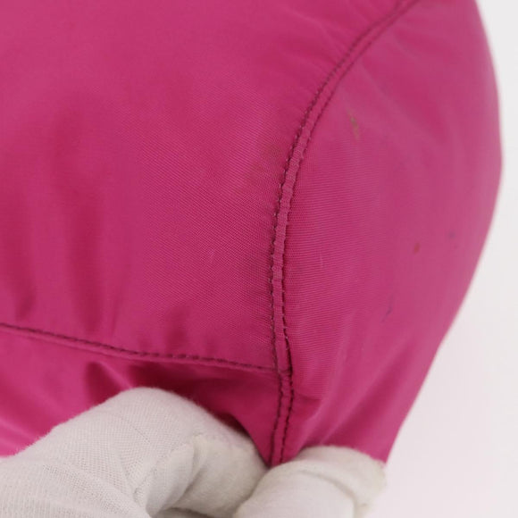 PRADA Pouch Nylon Pink Silver Auth 153405