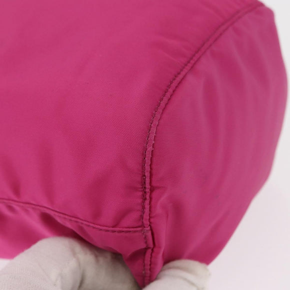 PRADA Pouch Nylon Pink Silver Auth 153405