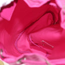 PRADA Pouch Nylon Pink Silver Auth 153405-11