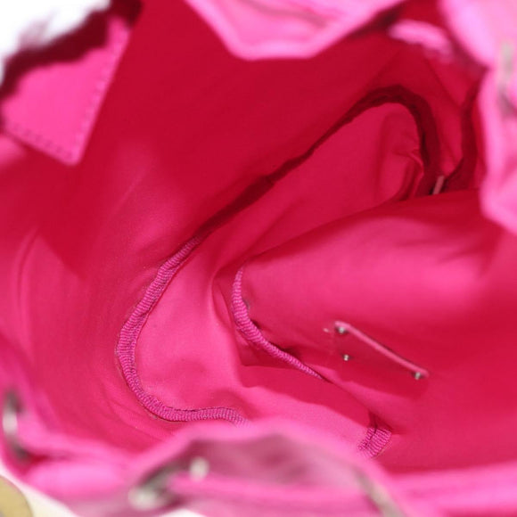 PRADA Pouch Nylon Pink Silver Auth 153405