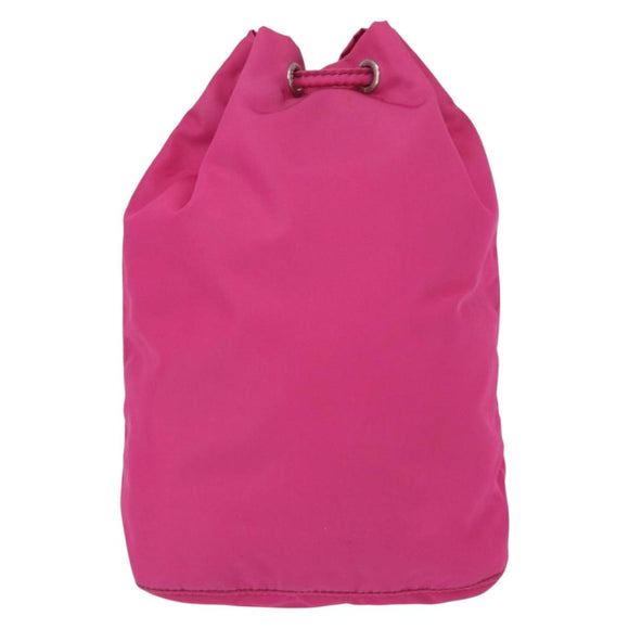 PRADA Pouch Nylon Pink Silver Auth 153405