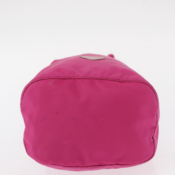 PRADA Pouch Nylon Pink Silver Auth 153405