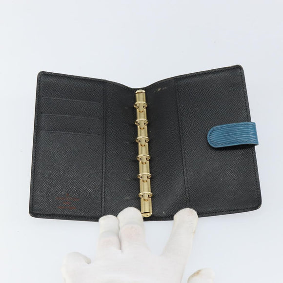 LOUIS VUITTON Epi Agenda PM Day Planner Cover Blue R20055 LV Auth 153406