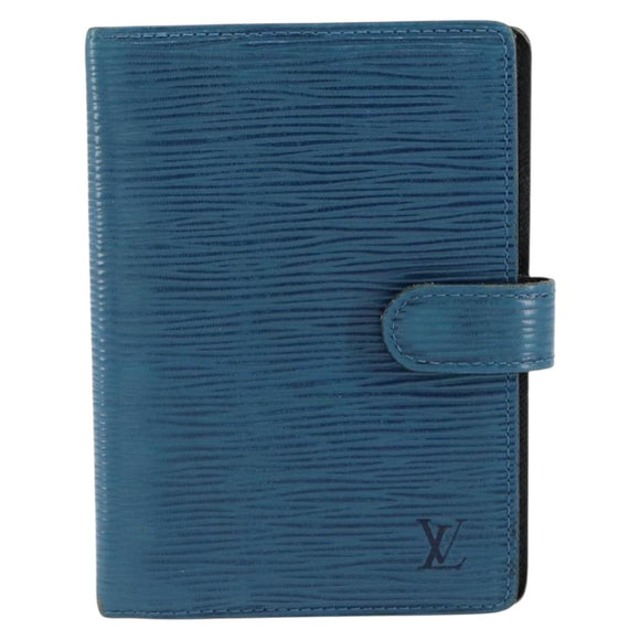 LOUIS VUITTON Epi Agenda PM Day Planner Cover Blue R20055 LV Auth 153406