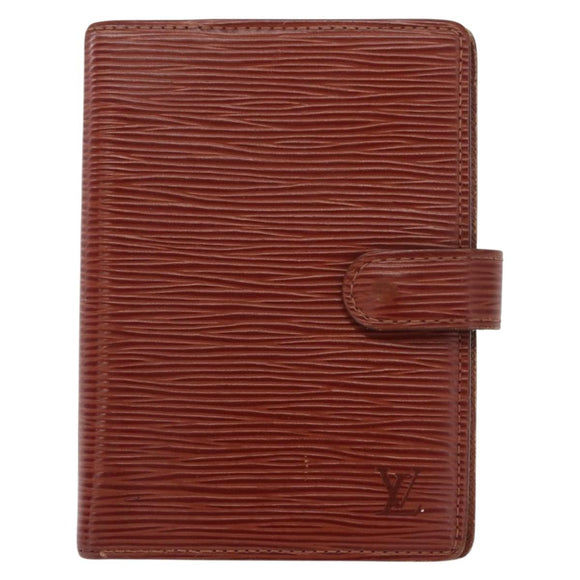 LOUIS VUITTON Epi Agenda PM Day Planner Cover Brown R20053 LV Auth 153408