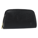 LOUIS VUITTON Epi Dauphine PM Pouch Black M48442 LV Auth 153409-1
