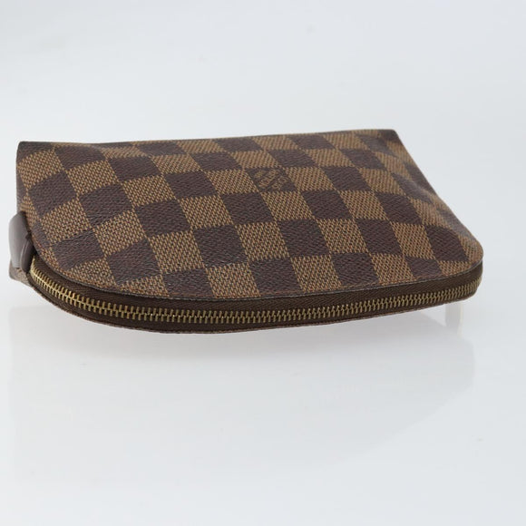 LOUIS VUITTON Damier Ebene Pochette Cosmetic PM Pouch N47516 LV Auth 153412