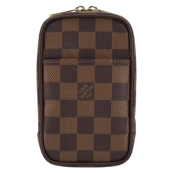 LOUIS VUITTON Damier Ebene Etui Okapi PM Pouch N61738 LV Auth 153415