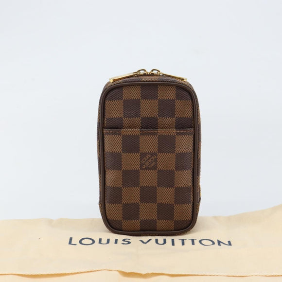 LOUIS VUITTON Damier Ebene Etui Okapi PM Pouch N61738 LV Auth 153415