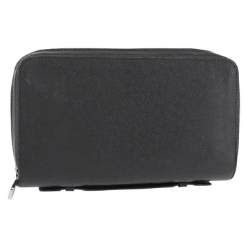 LOUIS VUITTON Taiga Zippy XL Long Wallet Black M44275 LV Auth 153416